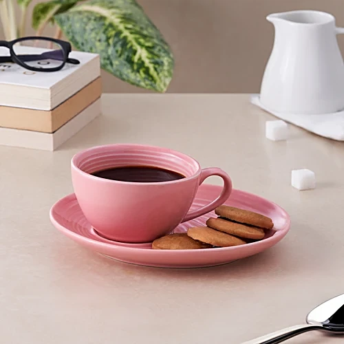 Coffee Cup Saucer Set, 250ml | Rose |