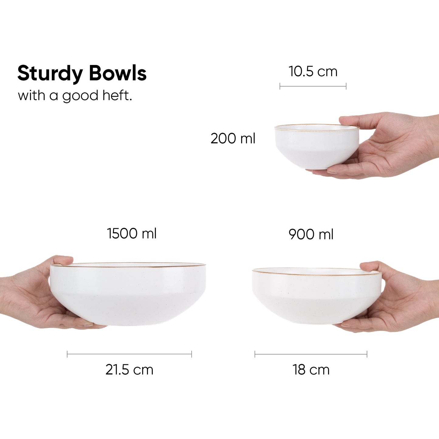 Ceramic Dinner Plates Set, 21 Pieces | Off White Japandi Series | Matte Finish