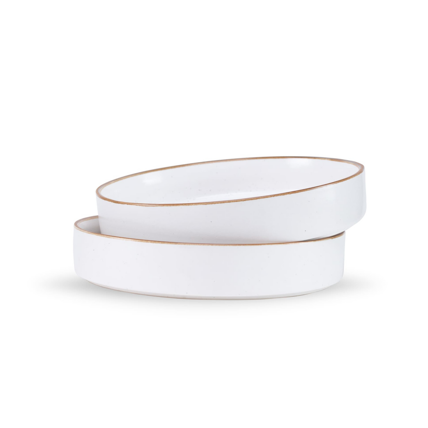 Stackable Ceramic Pasta Bowl Set of 2 – White Japandi Collection