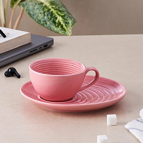 Coffee Cup Saucer Set, 250ml | Rose |