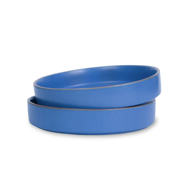 Stackable Ceramic Pasta Bowl Set of 2 – Aztec – Blue