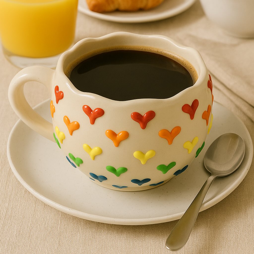 Ceramic Coffee Mug, Hearts of Pride, 400ml