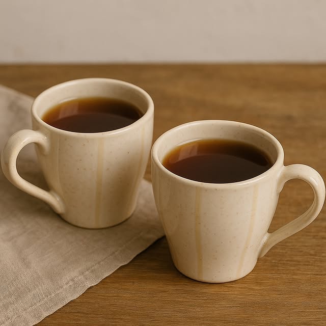 Slate White Ceramic Tea Cup Set, 200ml | Set of 6