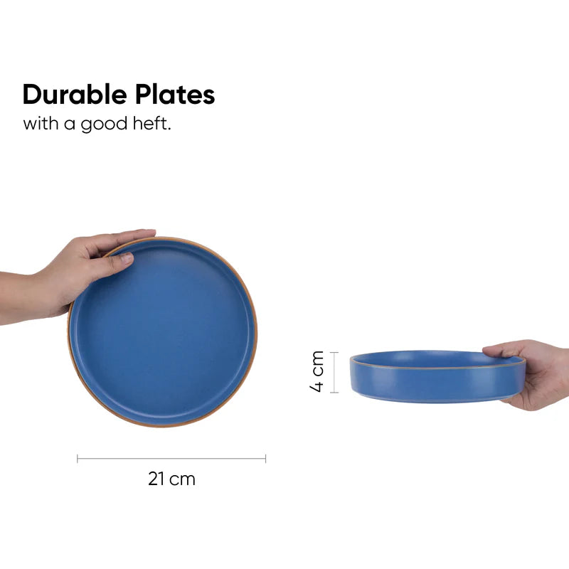 Stackable Ceramic Pasta Bowl Set of 2 – Aztec – Blue