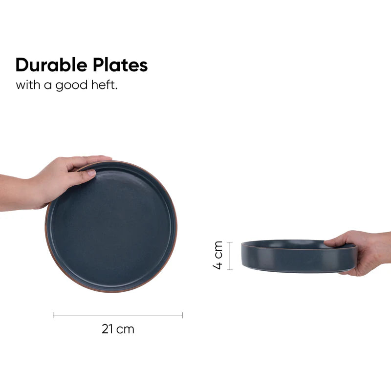 Stackable Ceramic Pasta Bowl Set of 2 – Obsidian – Grey