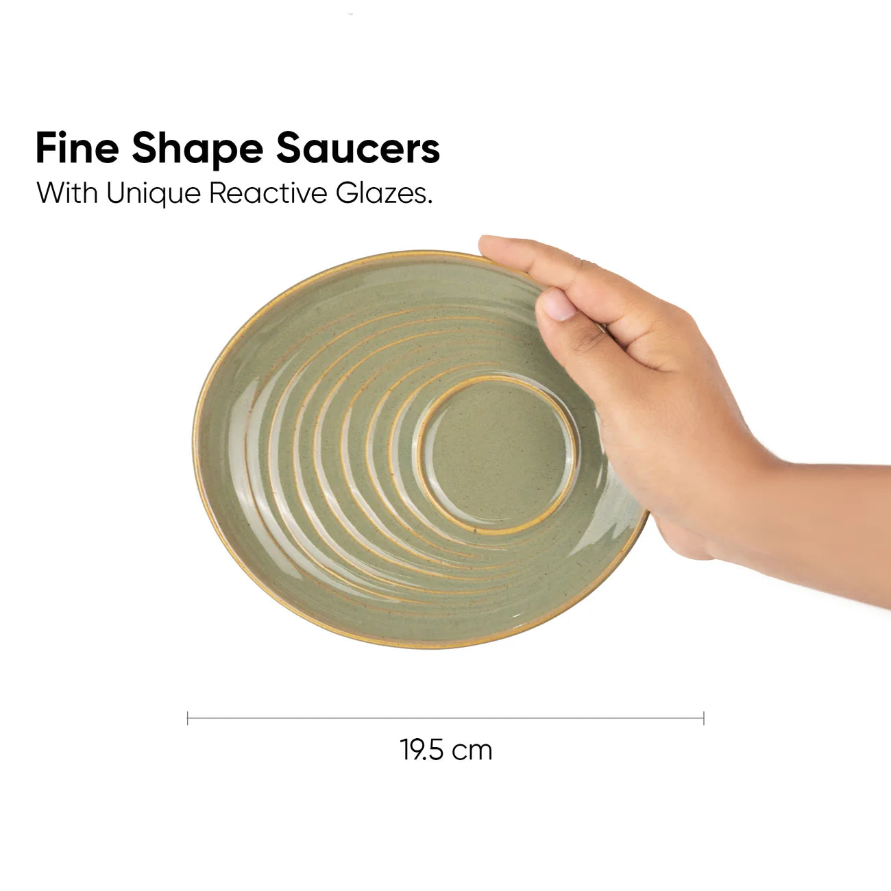 Self Reactive Coffee Cup Saucer Set, 250ml | Emerald