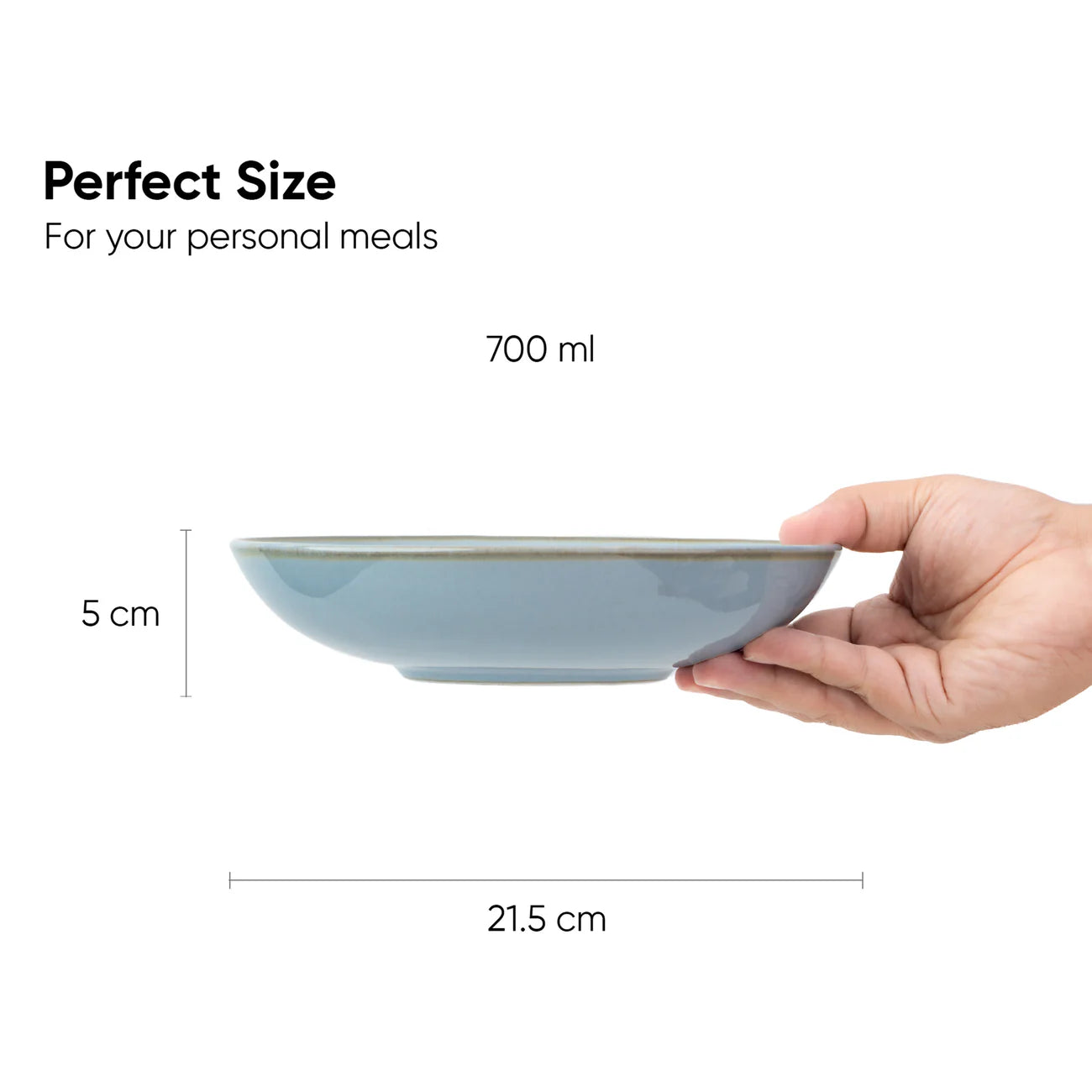 Ceramic Pasta Bowl Set of 2 – Ocean – Light Blue